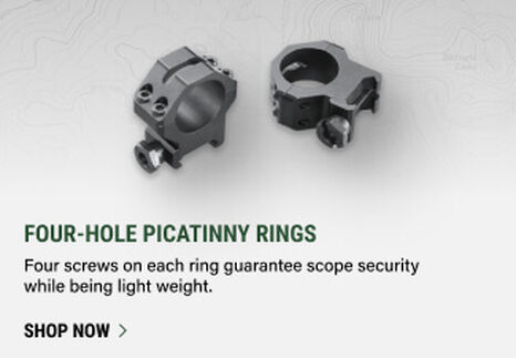 Four-Hole Picatinny Rings on light background
