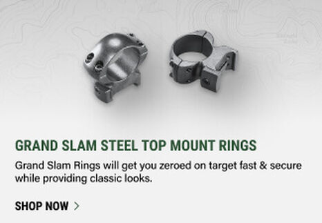 Grand Slam Steel Top Mount Rings on light background